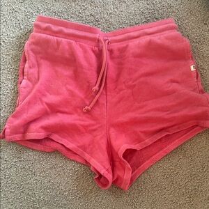 Billabong Red Athletic Shorts with Elastic Waistband and Drawstring